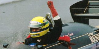 Ayrton Senna at Estoril in 1985
