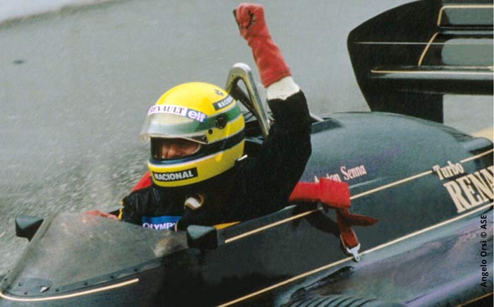 Ayrton Senna at Estoril in 1985