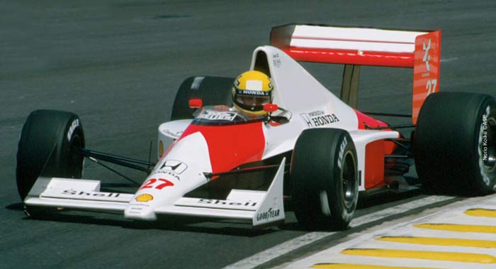 Ayrton Senna at Interlagos in 1990