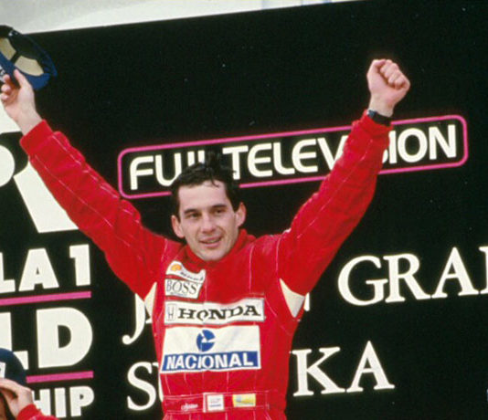 Senna at Suzuka podium 88
