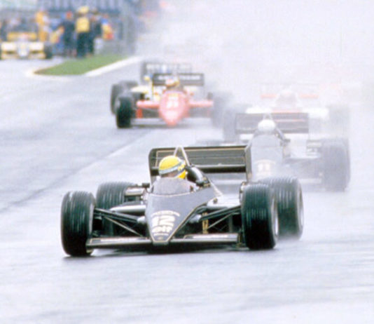 Ayrton Senna in Estoril in 1985