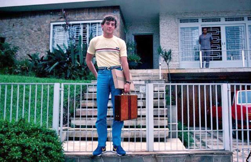 Ayrton Senna in front of his house